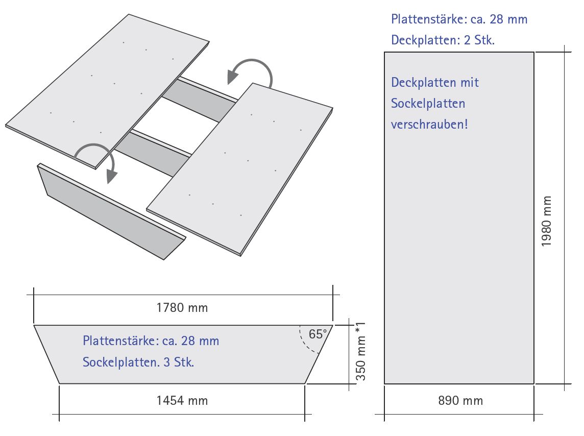 Gelbettunterbau gelbettsockel